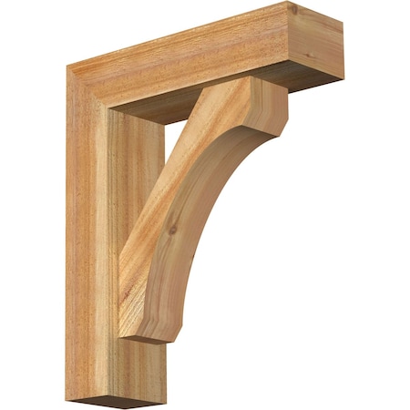 Legacy Block Rough Sawn Bracket W/ Offset Brace, Western Red Cedar, 6W X 20D X 24H